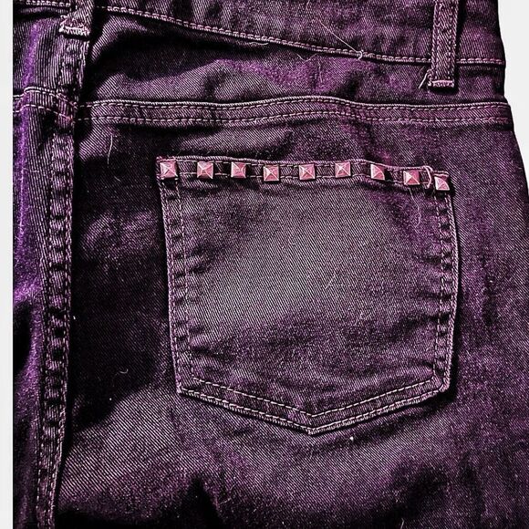 Cache Premium Black Studded Straight Leg Jeans Size 10 - Picture 4 of 5